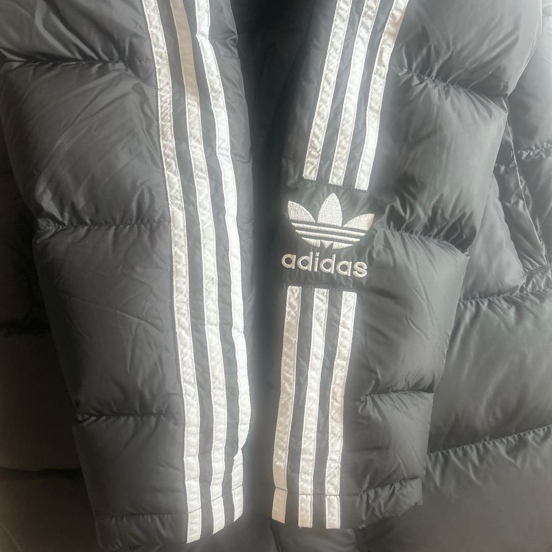 アディダスadidasトレフォイルロゴ ダウン ベンチコート 肉厚 ブラック M