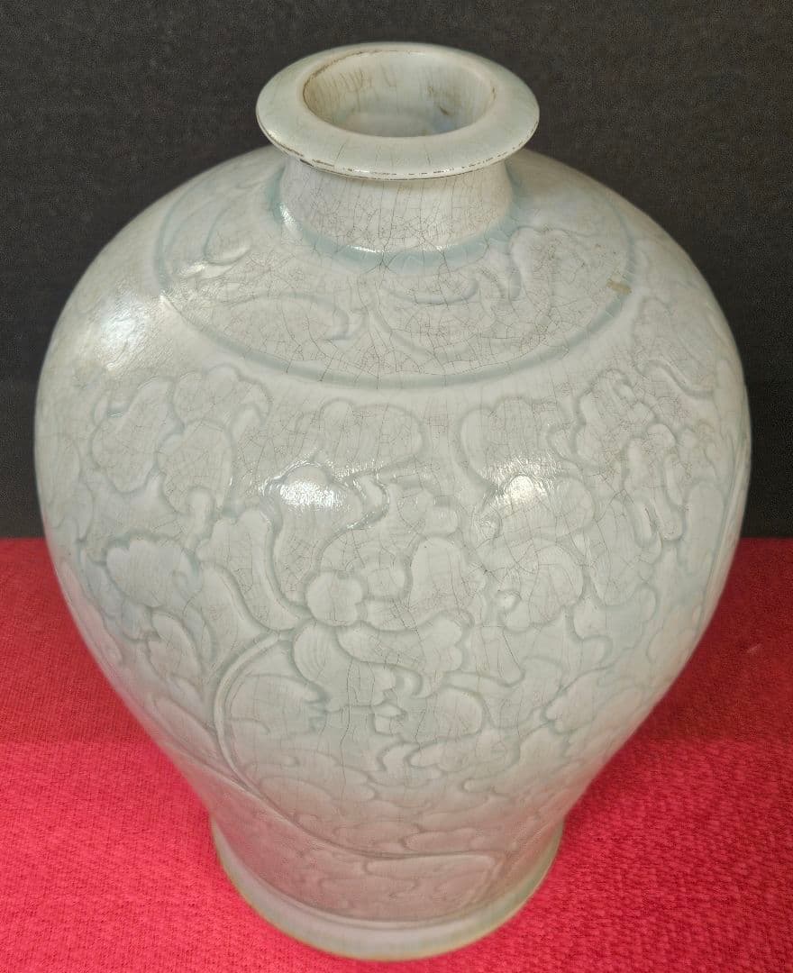 中国古美術　中国古陶磁器　古玩　青白磁　影青　彫花文　瓶　罐　大壺　唐物　古渡り