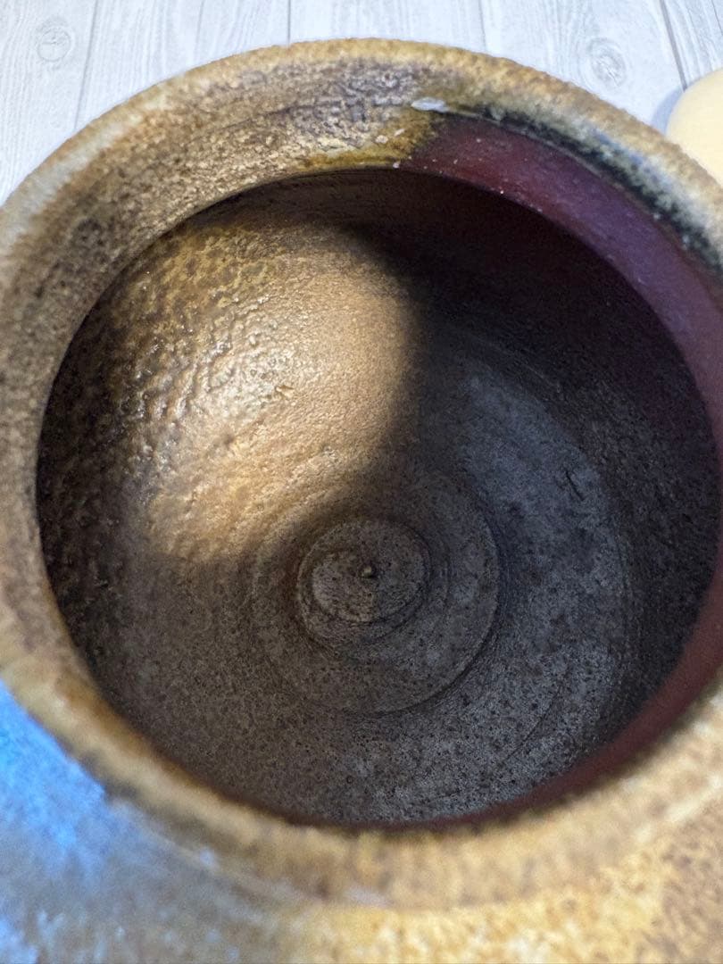 山本陶秀　備前　大海茶入　仕覆付