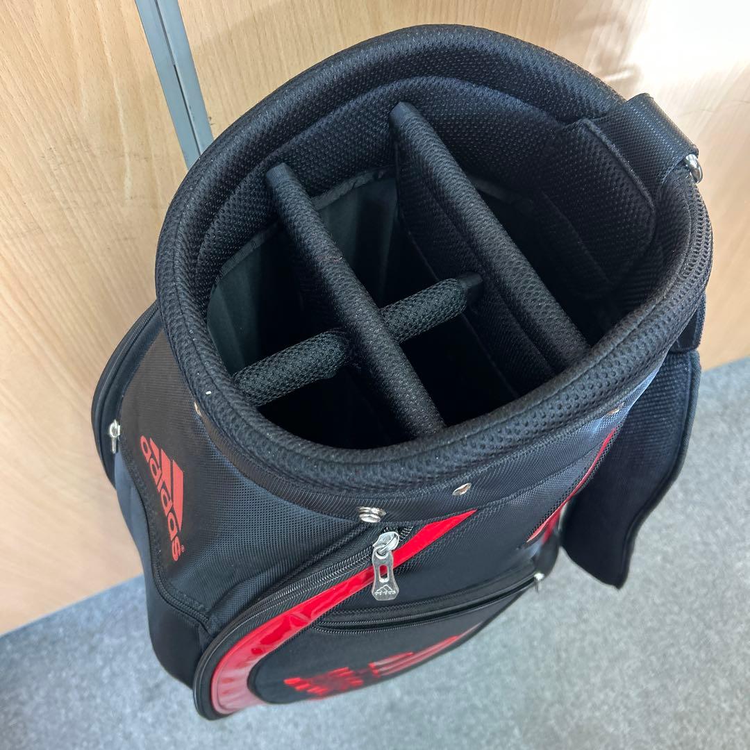専用adidas ゴルフバッグ キャディバッグ　ブラック/レッド