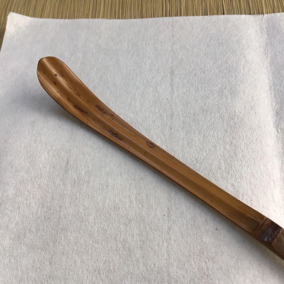 茶道具　茶杓　銘:日の出　松尾流2代　松尾宗五作　翫古斎書付　共筒共箱S89CS