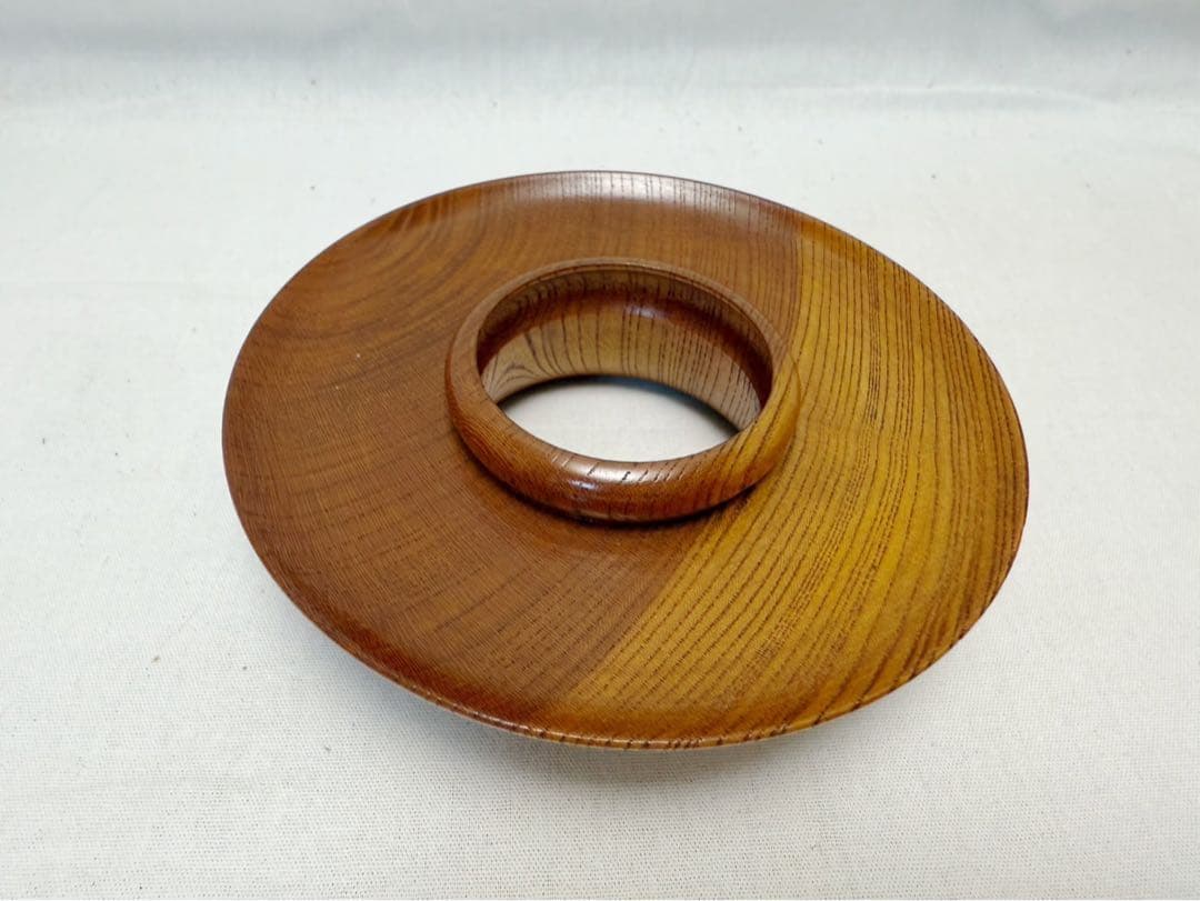 ほぼ未使用 茶道具 桑 天目台 高茶台 貴人台 茶托 蓋付き 5客揃え 煎茶道具