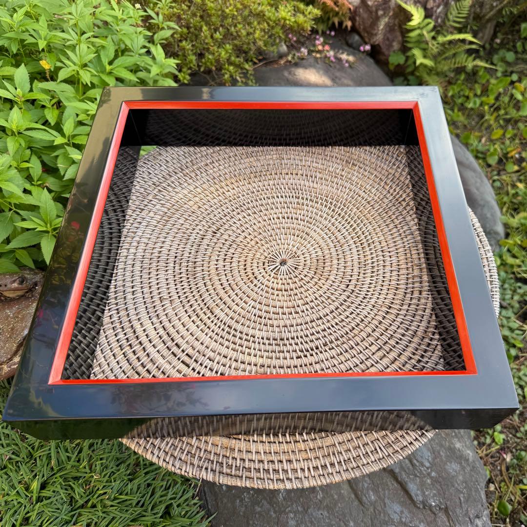 京都の素敵なヴィンテージ　茶道具　いろり　黒と赤の漆仕上げ