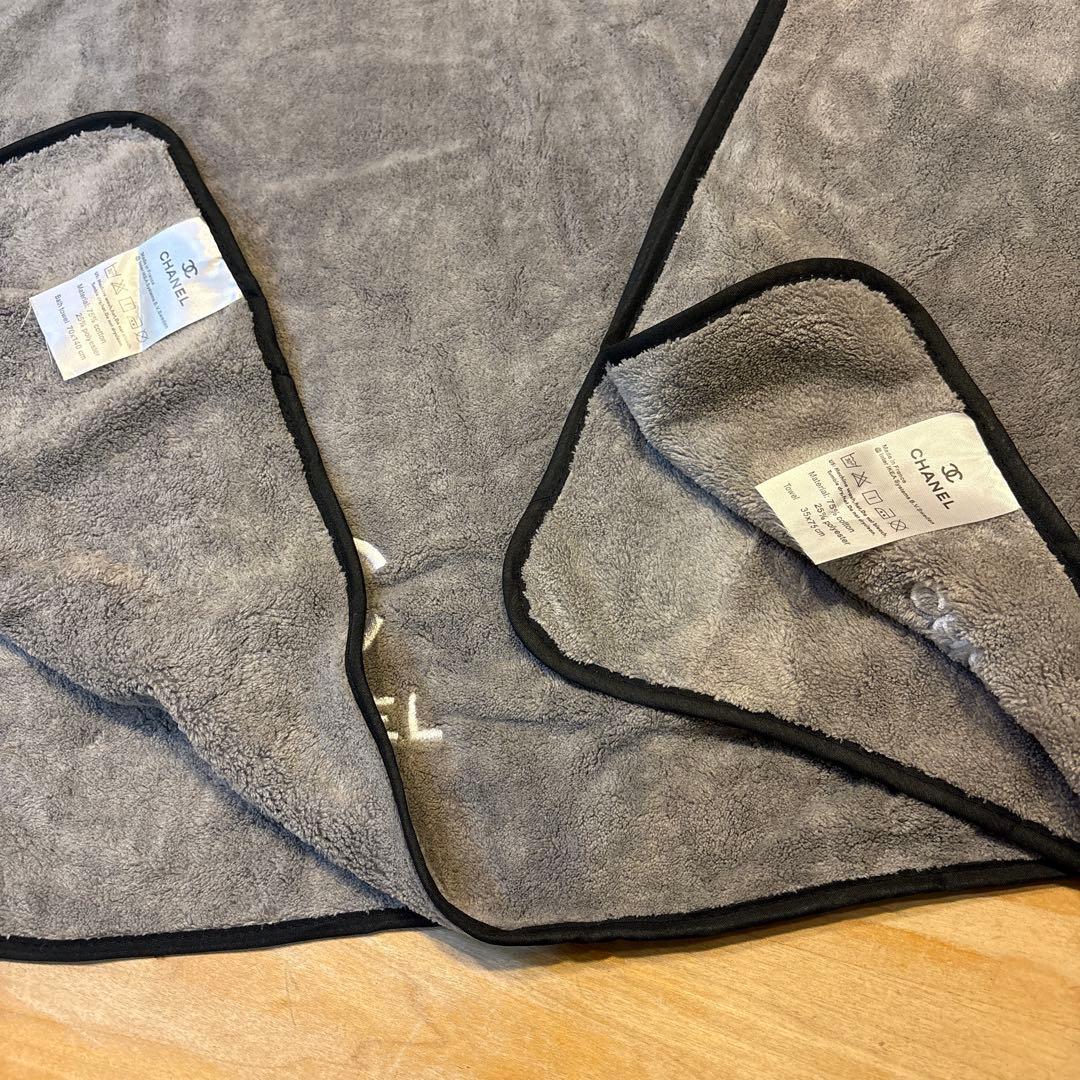 【新品】CHANEL バスタオル ハンドタオルセット グレー　ノベルティ