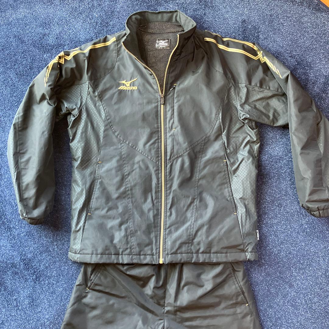 Mizuno ウィンドブレーカー 上下セット ブラック　ブレスサーモ厚手