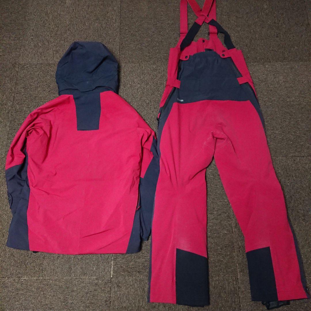 送料無料【DESCENTE】最高峰S.I.O レッドスキーウェア上下ビブ M/M