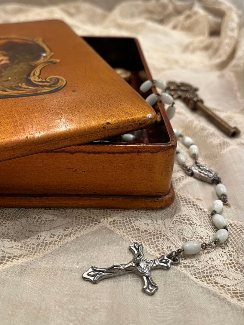 ◆フランスアンティーク｜希少ロココジュエリーボックスケースブロンズ金パリ木箱小箱