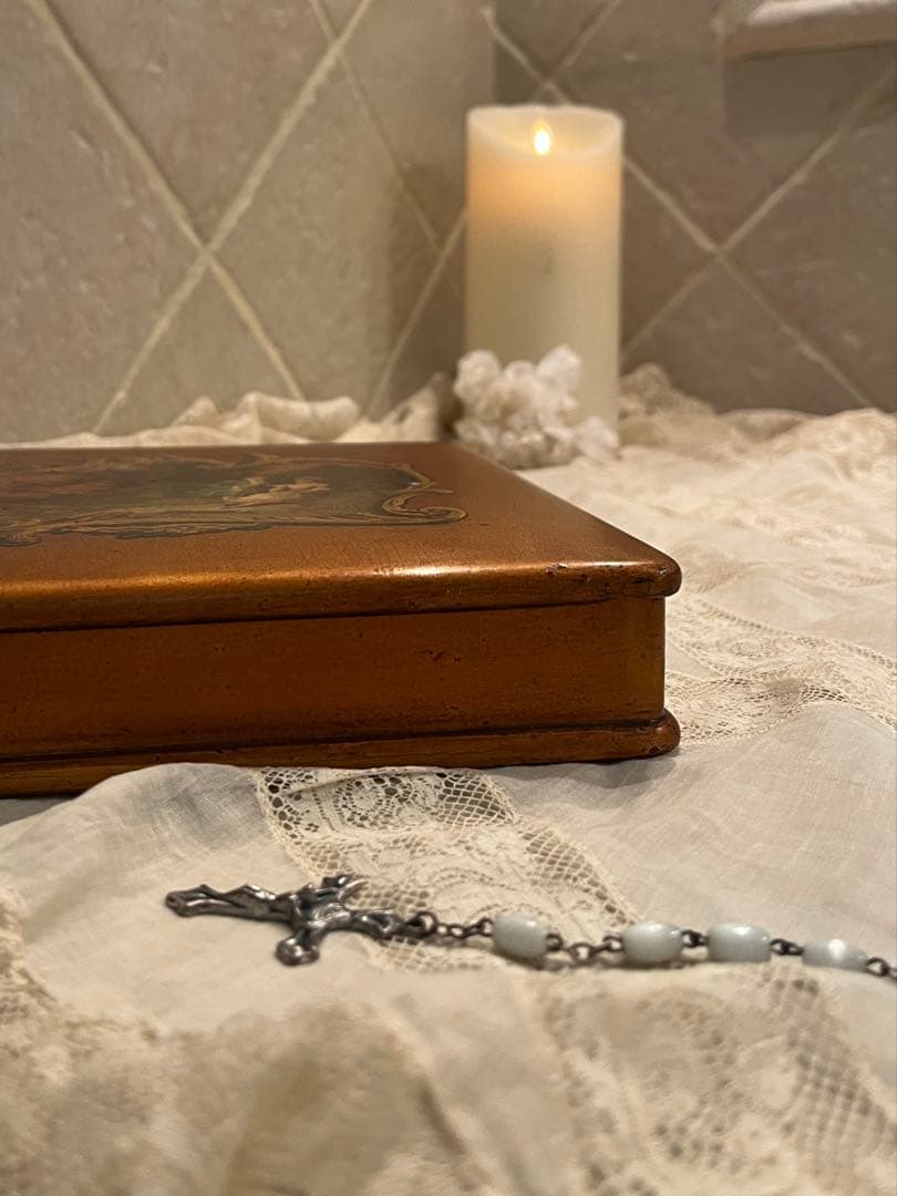 ◆フランスアンティーク｜希少ロココジュエリーボックスケースブロンズ金パリ木箱小箱