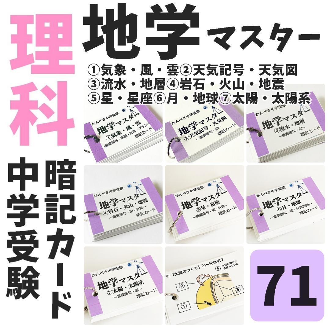 【074】生物・化学・地学・物理マスターセット　中学入試理科　テスト対策
