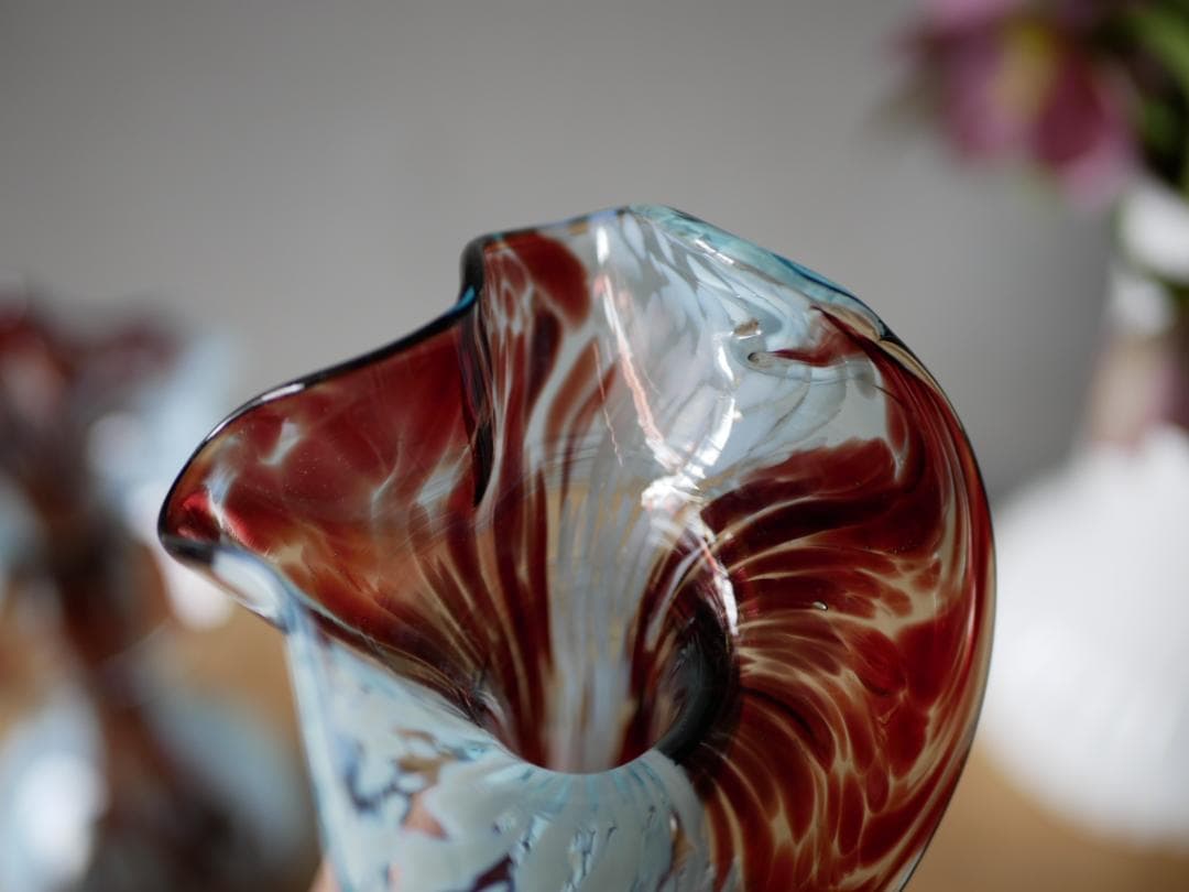 24時間限定　オパリンガラス　フラワーベース　フランスアンティーク　ブロカント