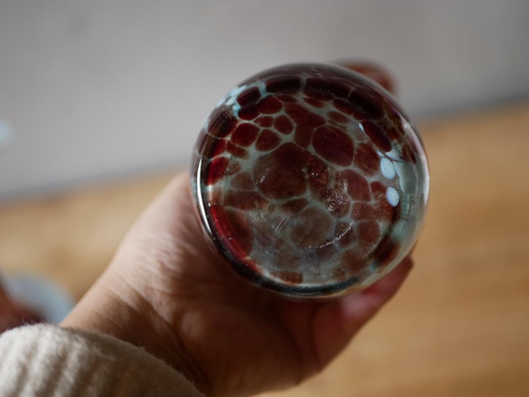 24時間限定　オパリンガラス　フラワーベース　フランスアンティーク　ブロカント