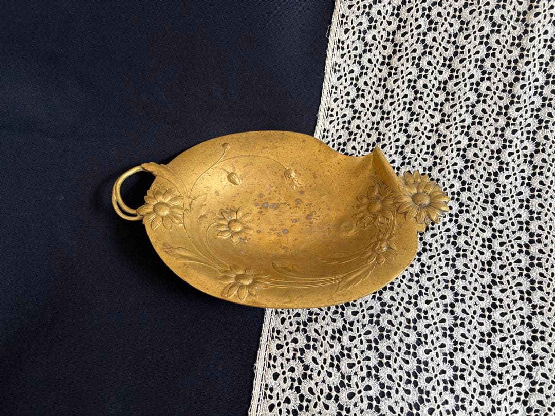 マーガレット プレート ブロンズ 真鍮 フランス アンティーク