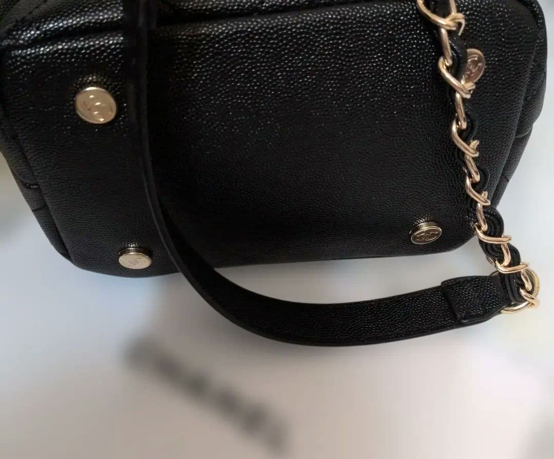 #CHANEL ブラックレザー ハンドバッグ　ノベルティ正規品ノベルティシール有