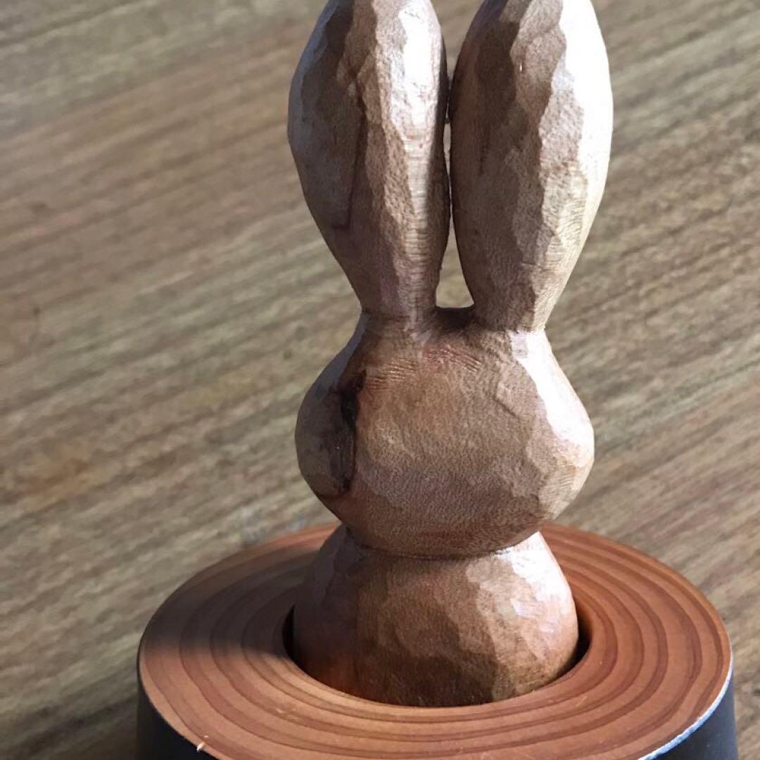 ウサギの木彫り　和歌山　龍神村