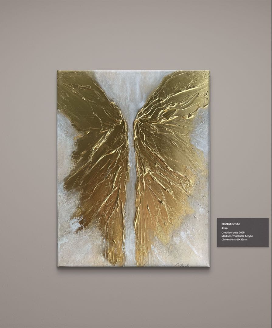 インテリア/絵画/アート/抽象画/モダン/ホテル/ホワイト/ゴールド/羽