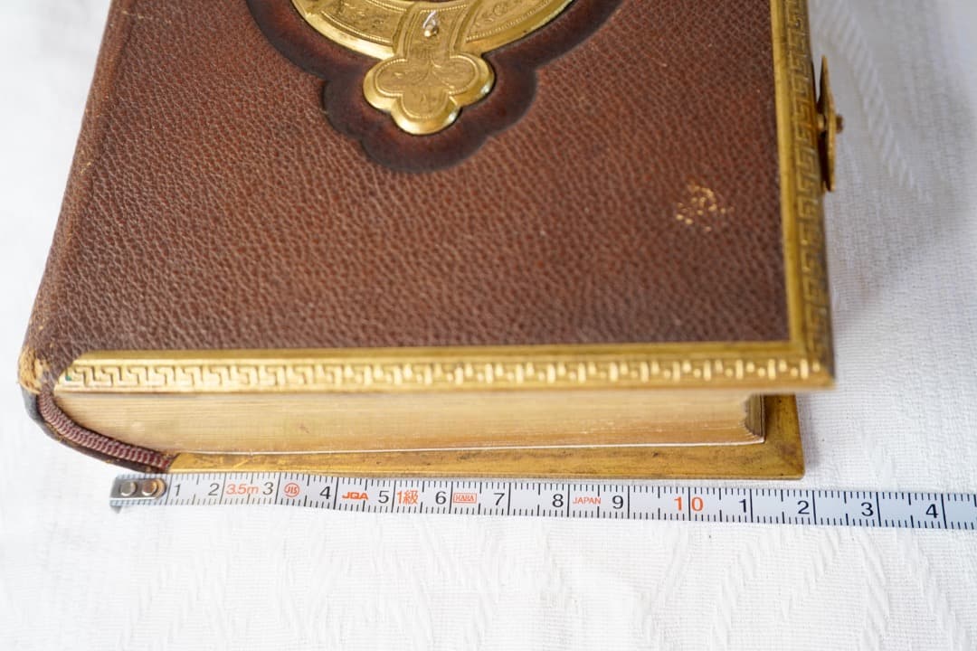フランス アンティーク 革製アルバム 真鍮装飾 19世紀