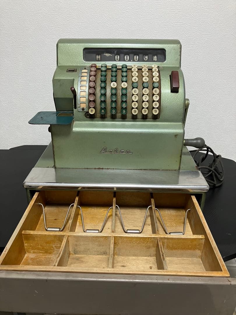 【希少・昭和レトロ】ASTER 手回しレジスター アンティーク インテリア