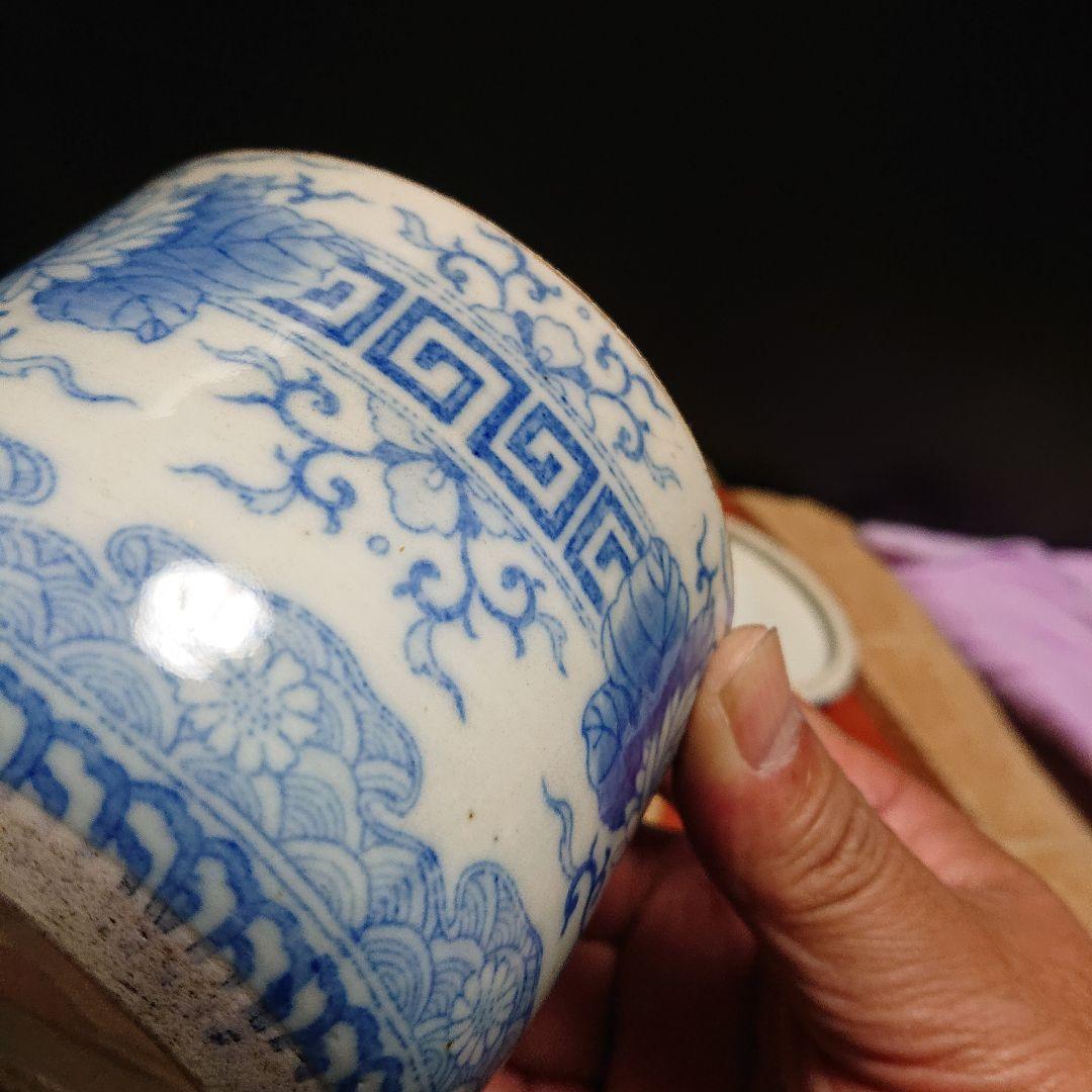 陶器、古美術白磁染付、重箱
