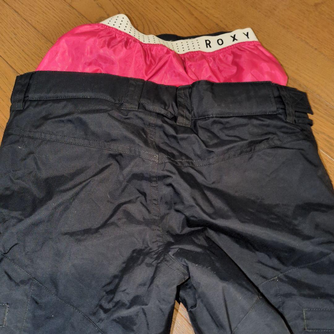 【美品】ROXY　スノボウェア　上下セット　総柄　花柄　ブラック　Ｓ