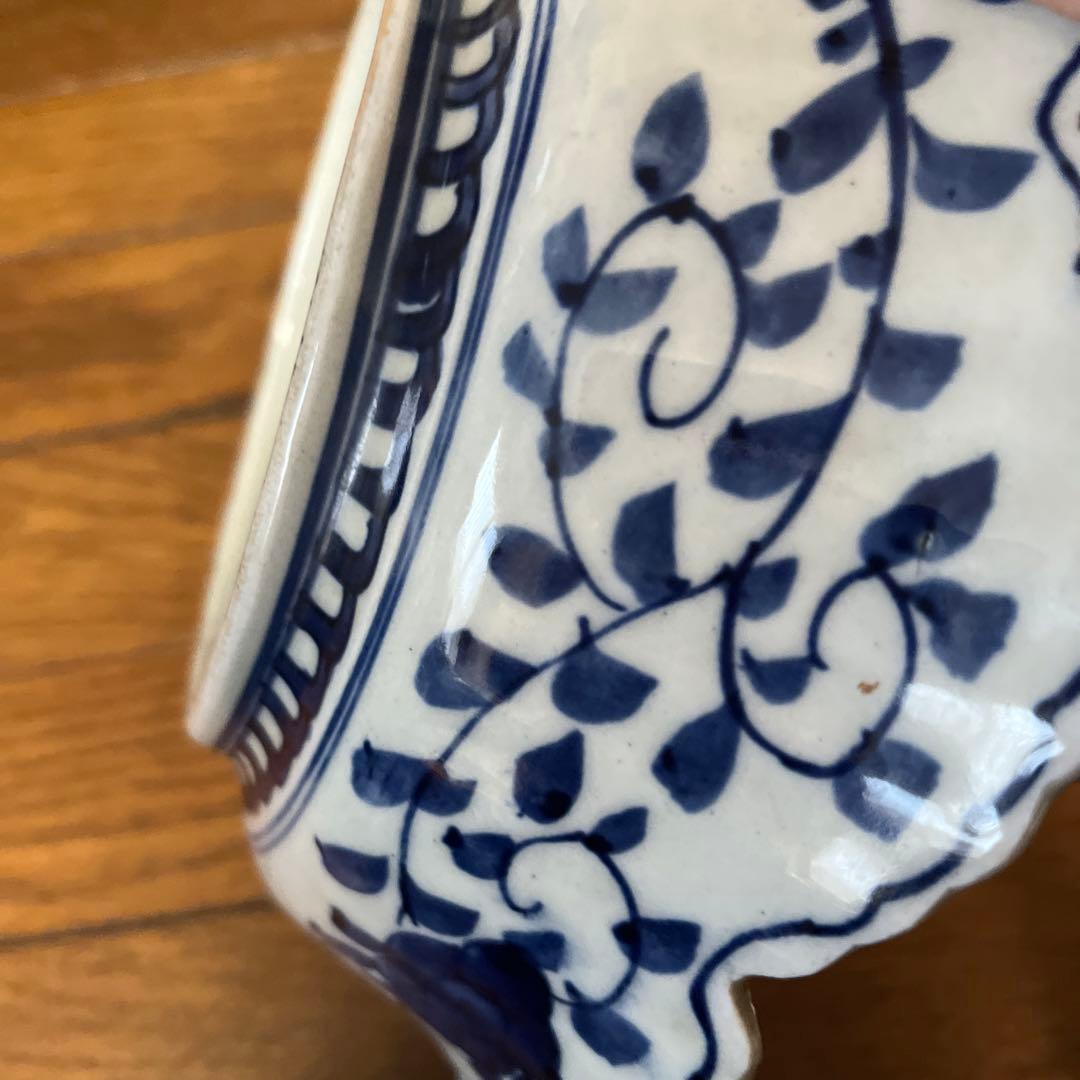 期間限定最終処分特価　逸品古伊万里色絵超力作大鉢と中鉢変形フリル鉢素敵すぎる名品