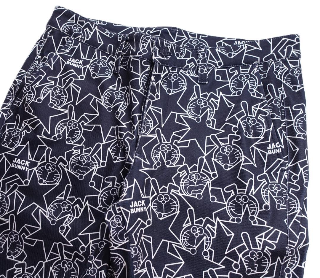 C新品 5/L 秋冬 ジャックバニー × ドラえもん 総柄 裏起毛 ゴルフパンツ
