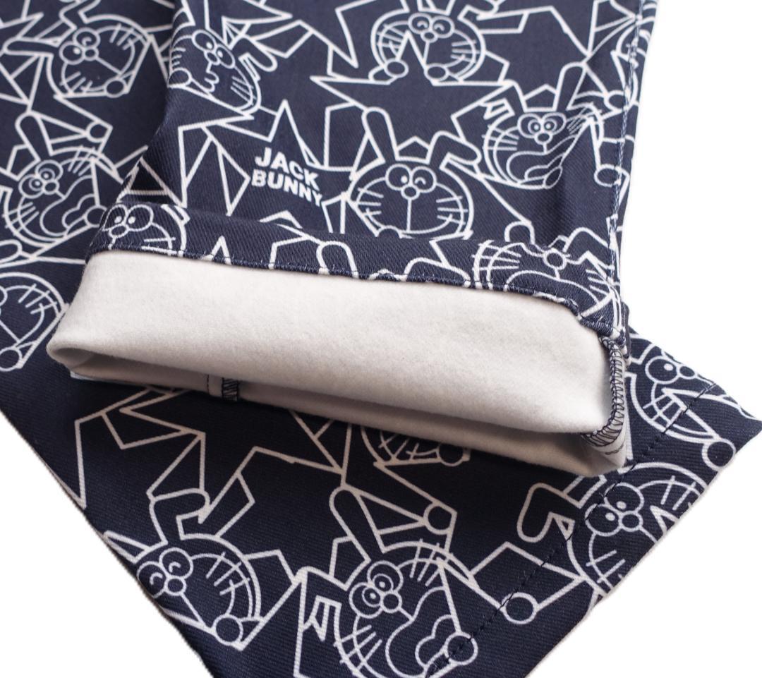 C新品 5/L 秋冬 ジャックバニー × ドラえもん 総柄 裏起毛 ゴルフパンツ