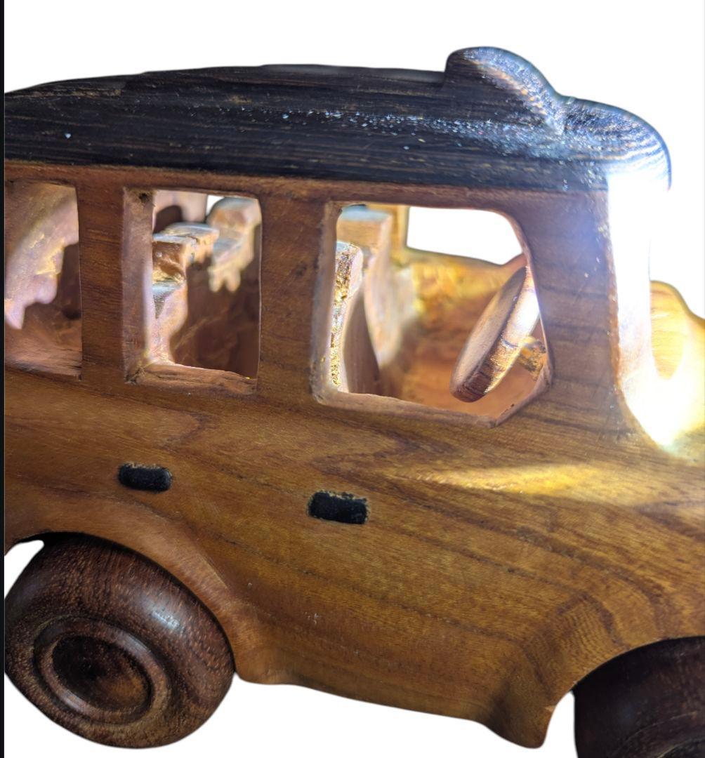 展示品 木村昇生 欅紫 檀 ケヤキ 木彫り クラシックカー 希少