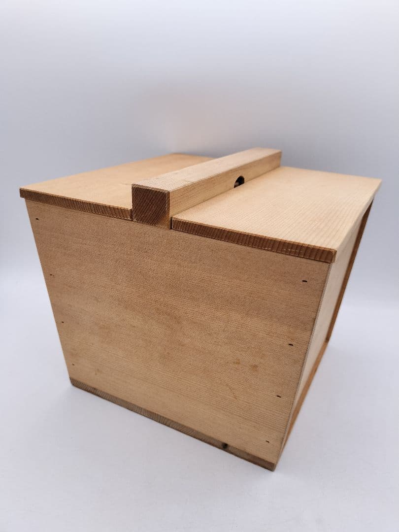 c853 利休好 釣瓶水指 木地 大崎雄斎 水漏れ確認済 紙箱　茶道具 古物