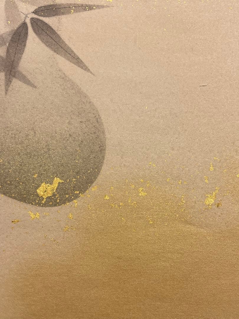 金武翠輝 肉筆 「六瓢福雀」 日本画 絵画 瓢箪 掛軸 掛け軸 花鳥 アート