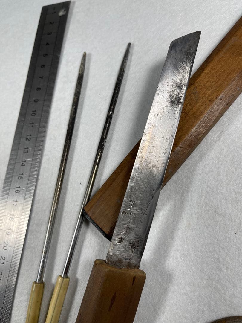 模造刀 鍔 火簪 三点セット置物