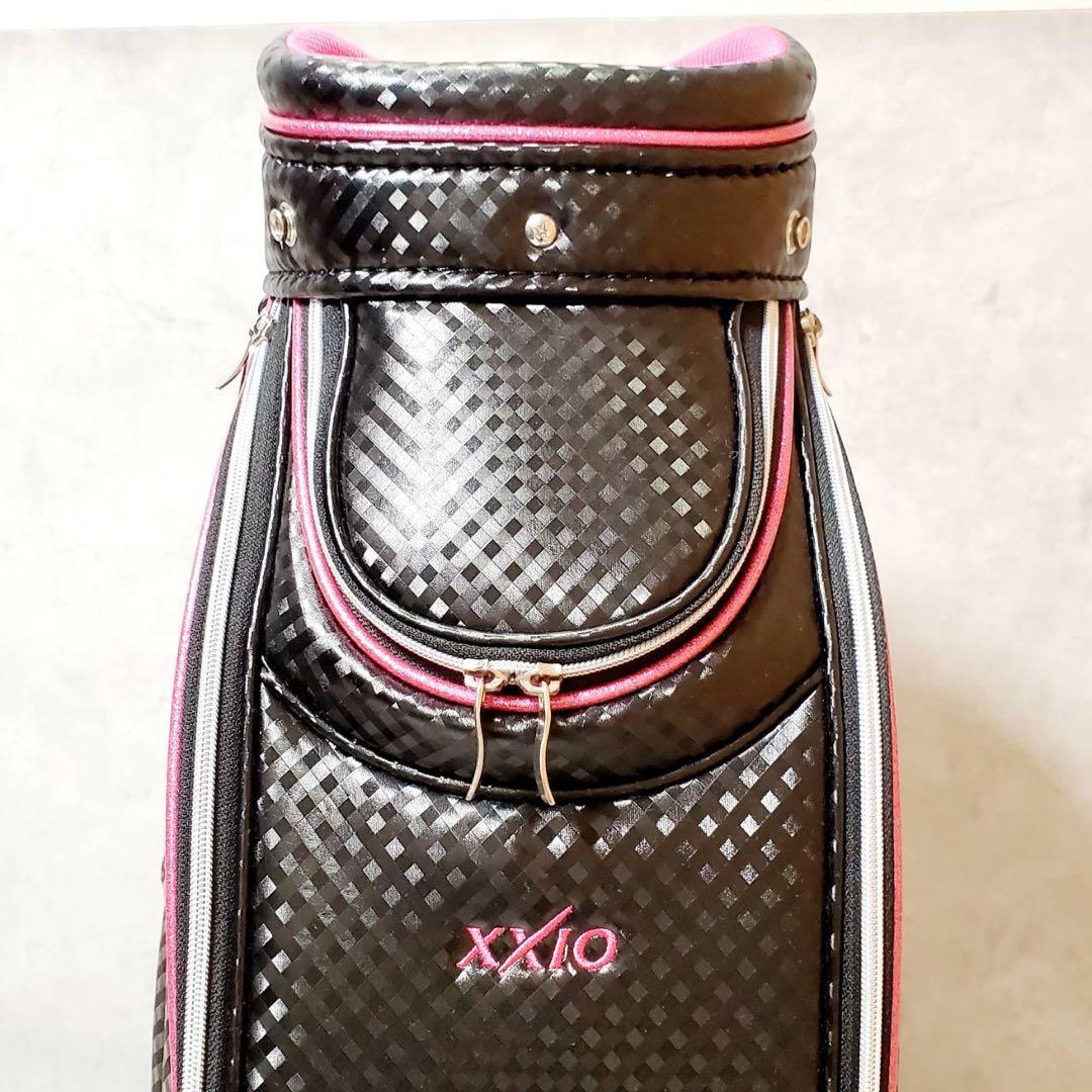 【極美品】ゼクシオ レディース キャディバッグ ゴルフバッグ ピンク×ブラック