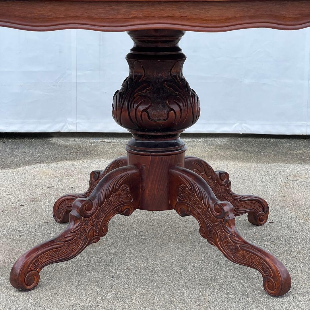 S*i様 アンティーク風 丸型 ダイニングテーブル 木製 堀あり 美品