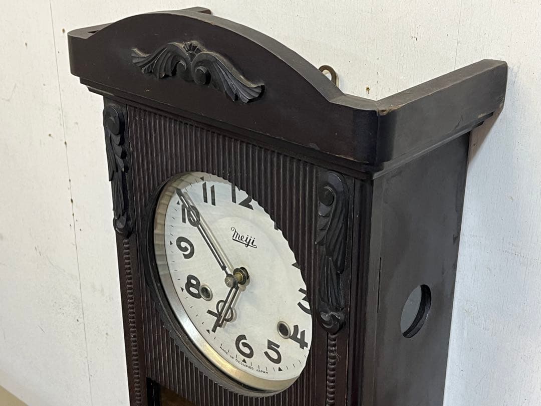 「希少」昭和レトロ Meijiゼンマイ時計 オキュパイドジャパン 掛時計 古時計