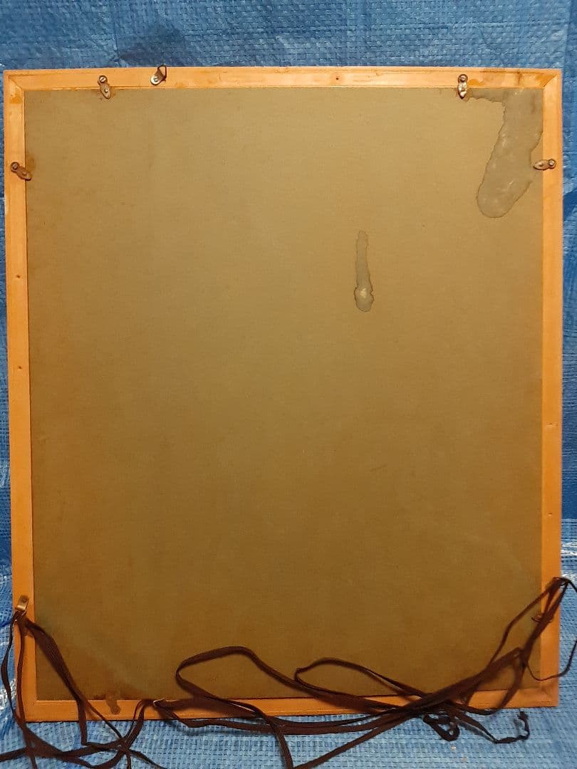 バラ 薔薇 花束 油彩画 金色フレーム 油絵　作者不明　花瓶