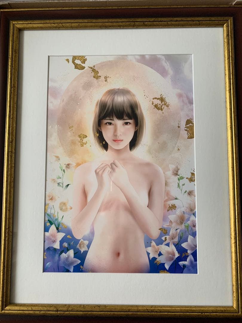 Ato Fujihara ミクストメディア「月下に咲く」浜辺美波さん似？