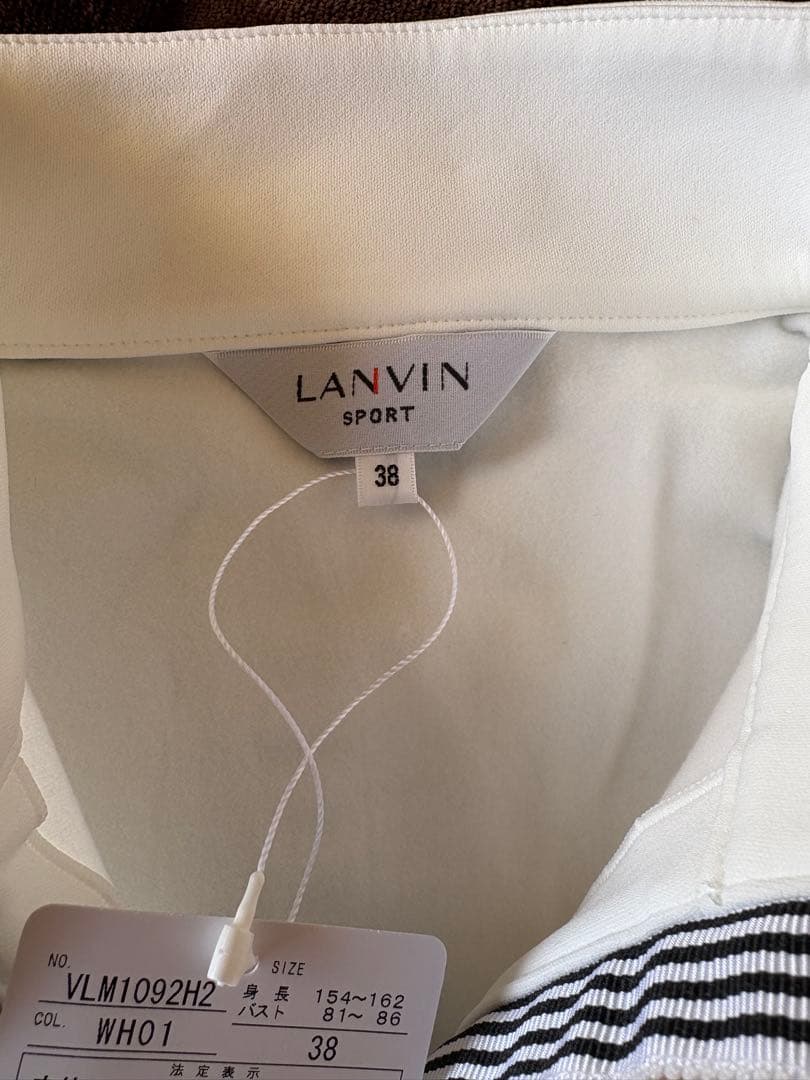 LANVIN ゴルフウェア ホワイト ハーフジップ トップス38サイズ