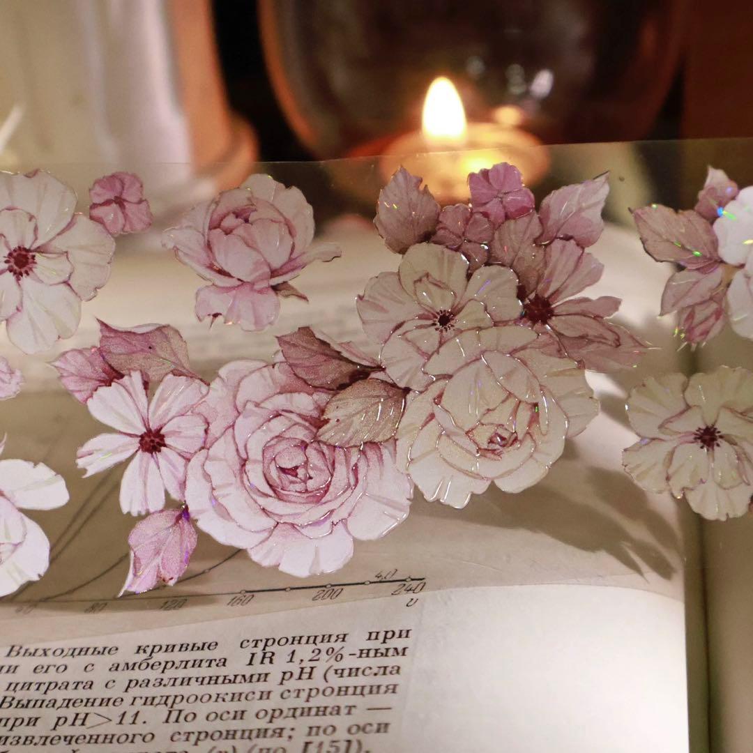 壹洱原创《语瑶-粉色》海外マスキングテープ　マステ 【2361】