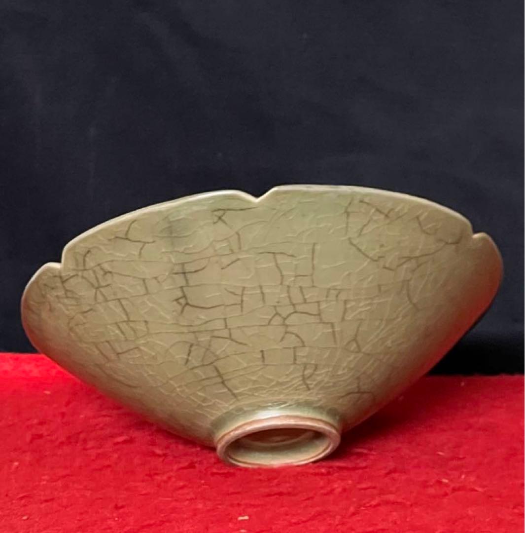 古美術•時代物•龍泉窯青磁茶碗•鉢；西き2-0008