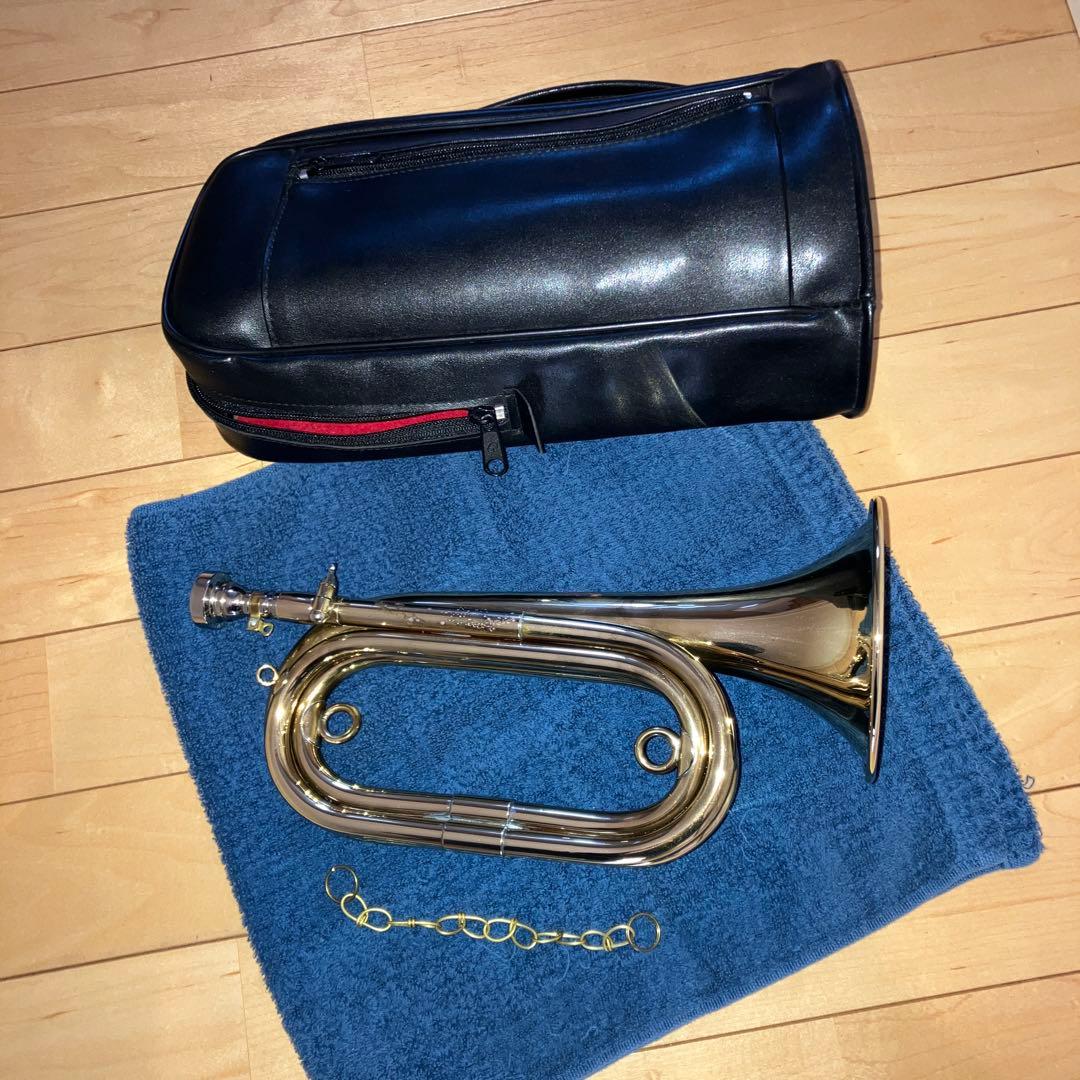 【希少】陸上自衛隊　らっぱ　信号らっぱ　 ラッパ ケース付き　らっぱ手