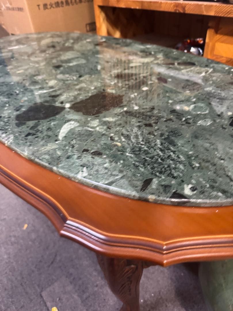 イタリア家具　猫足　センターテーブル　ローテーブル　大理石