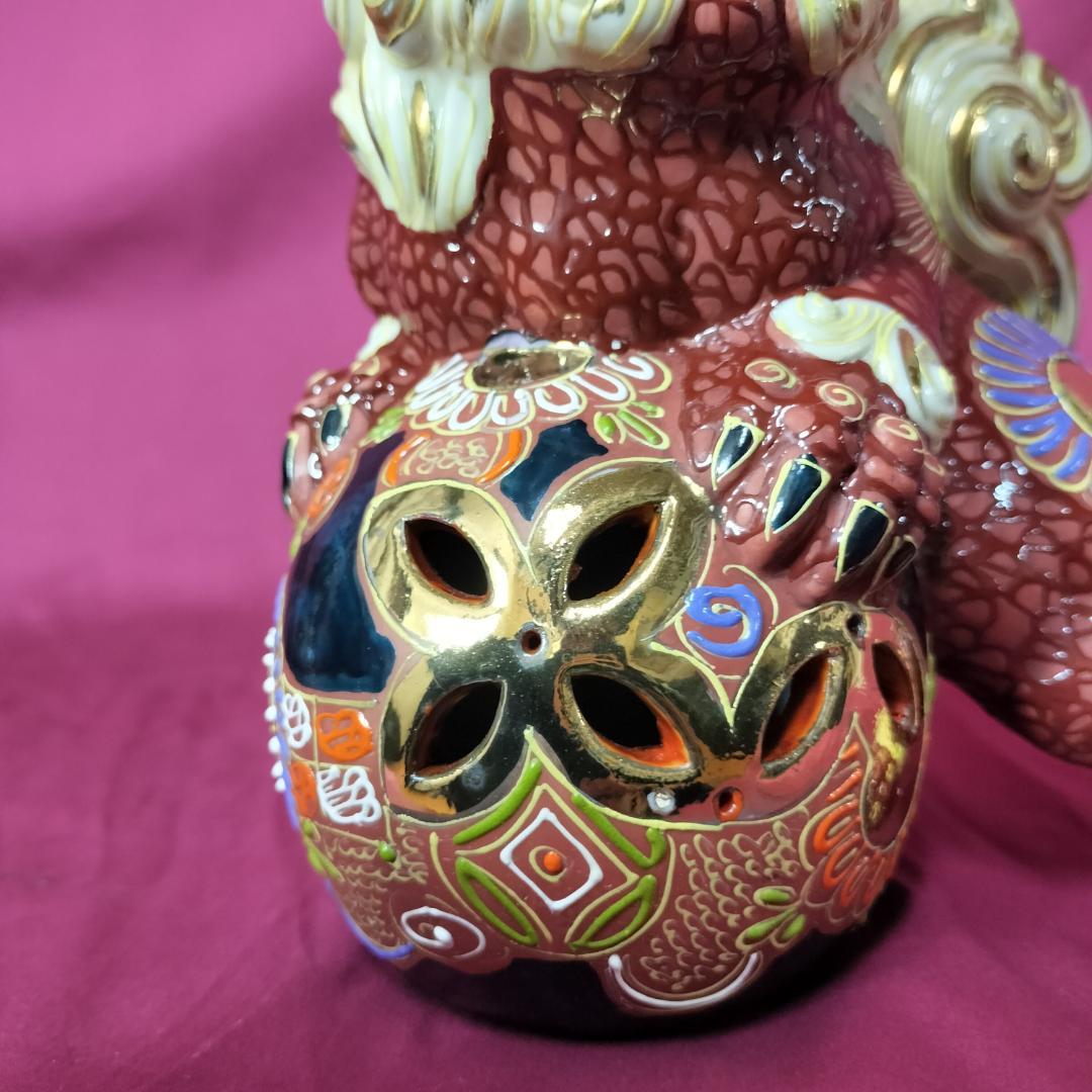 九谷焼　夫婦獅子 対獅子