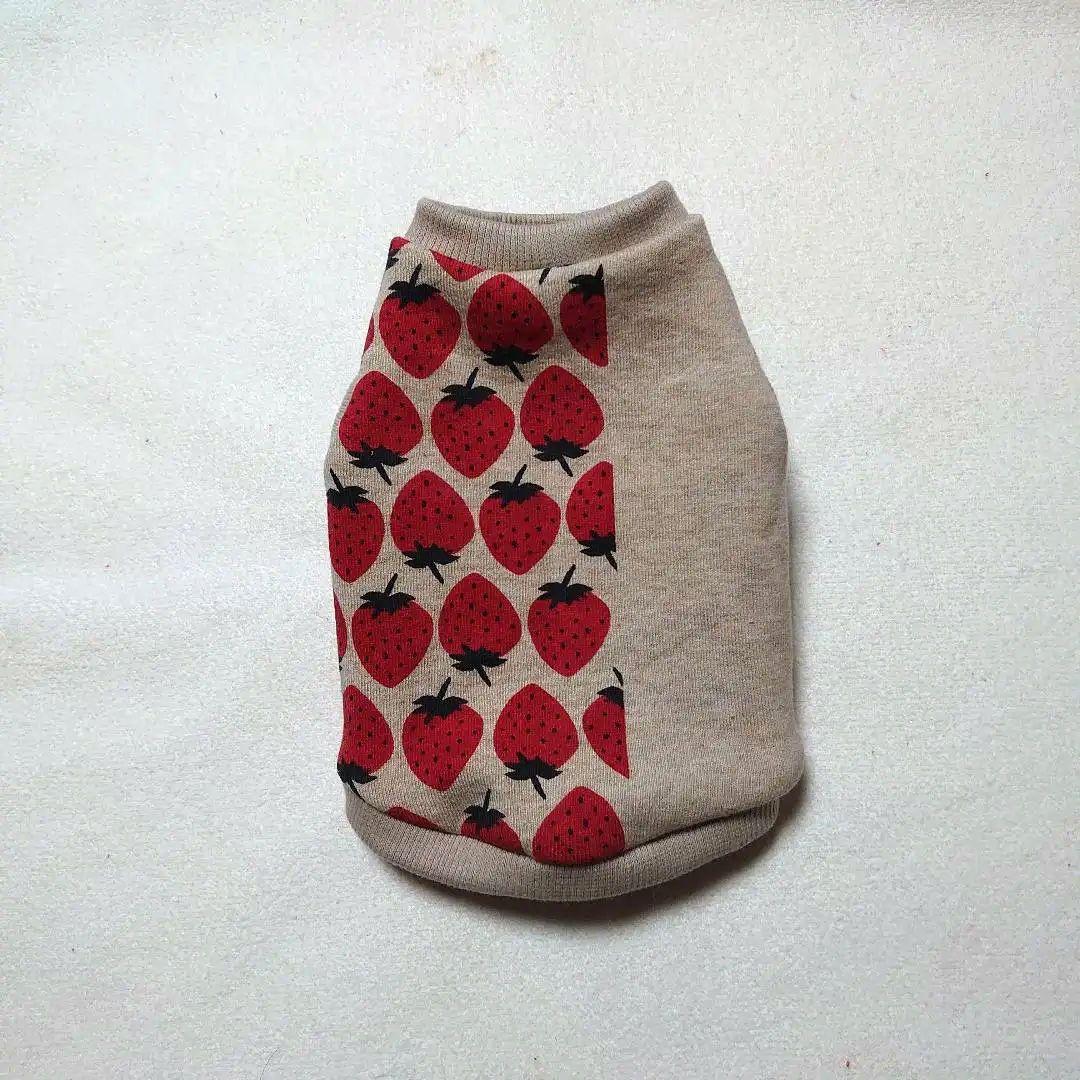 犬服 SS わんこの普段着　ときどき白いちご