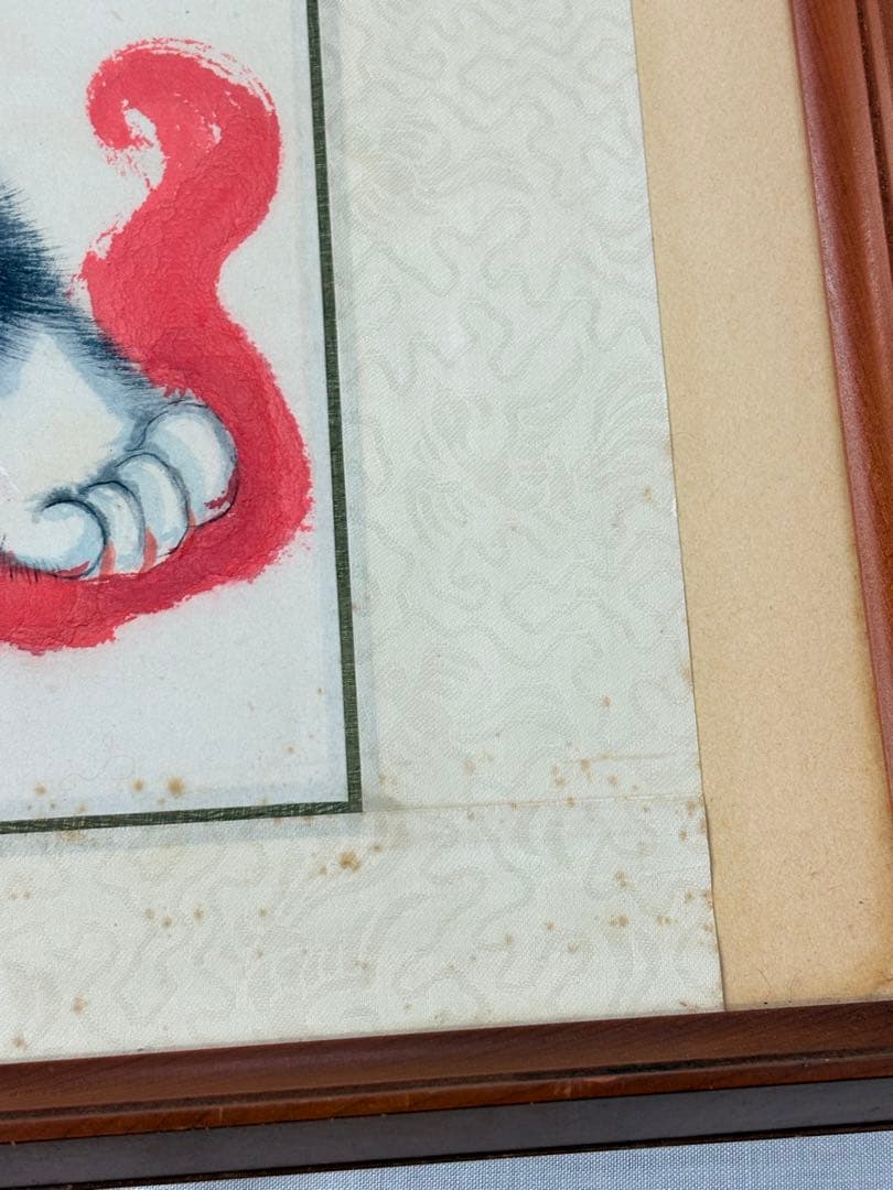 猫　挿絵　額　絵画　中国美術　額