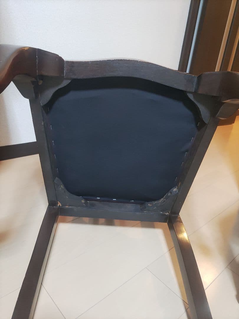 ①イギリス　アンティークチェア　マホガニー　ボール＆クロウ