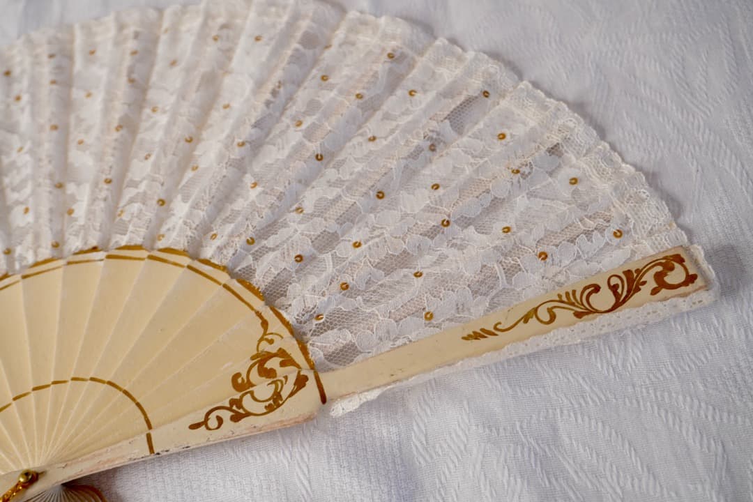 フランス アンティーク エヴァンタイユ レース扇子
