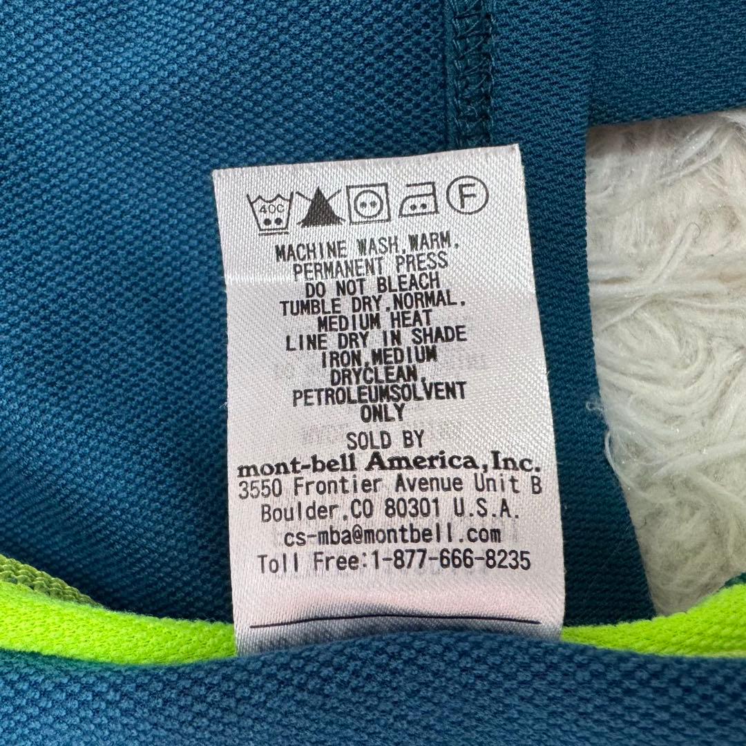 mont-bell サイクルジャージ 蛍光イエロー ライトブルー L スポーツ