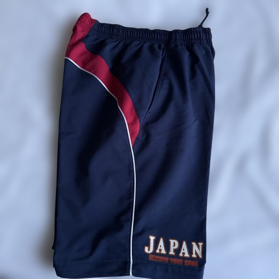 レア　北京2008五輪 日本代表 ASICS公式ジャージパンツ ネイビー赤