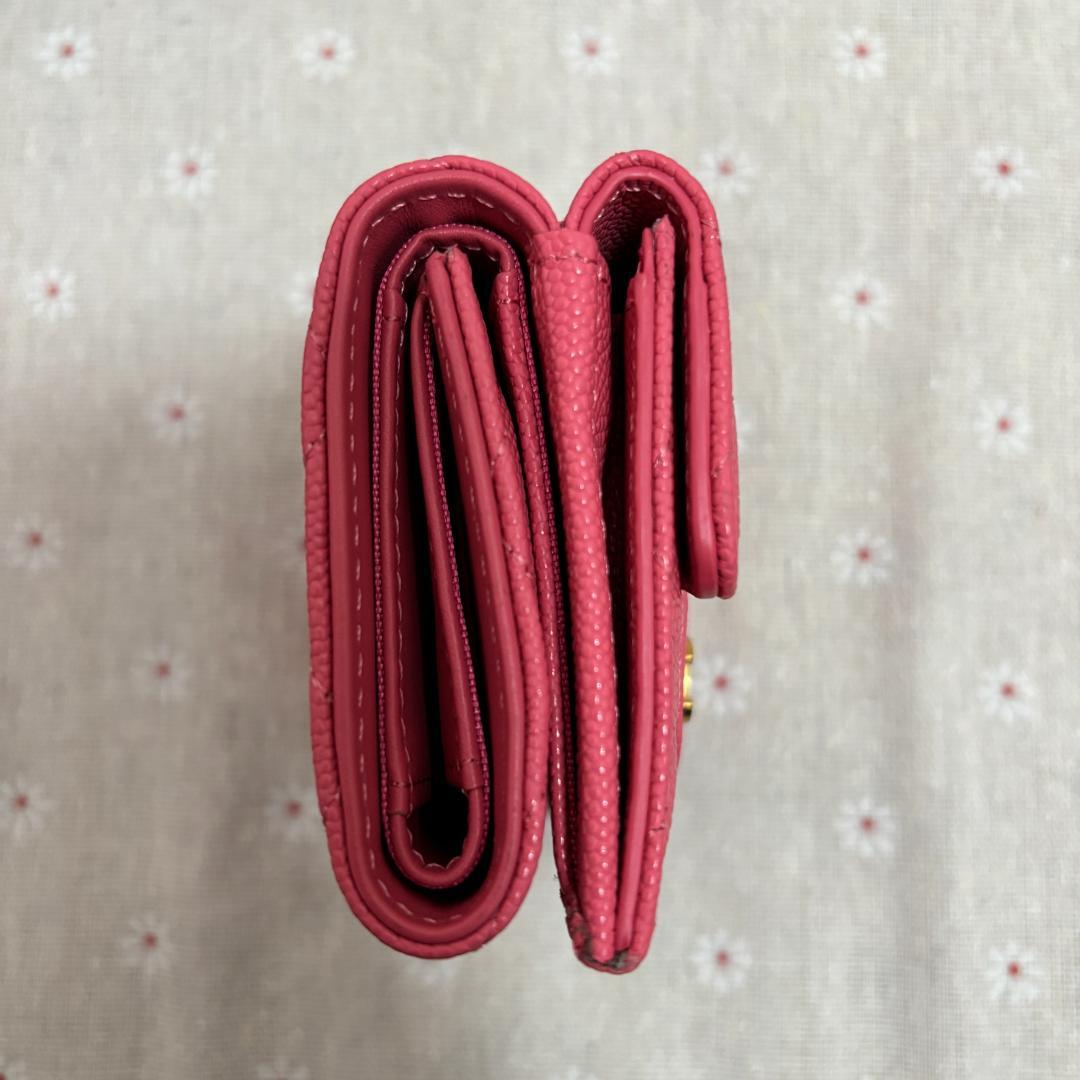 CHANEL三つ折り財布 ピンク