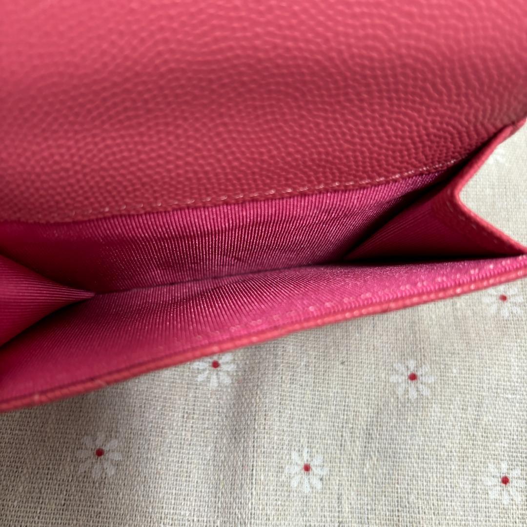 CHANEL三つ折り財布 ピンク