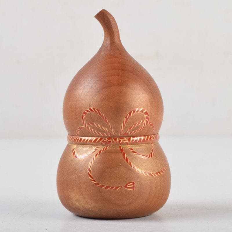 茶道具　一位彫　浩平造　内金溜　瓢香合　共箱　V　9055